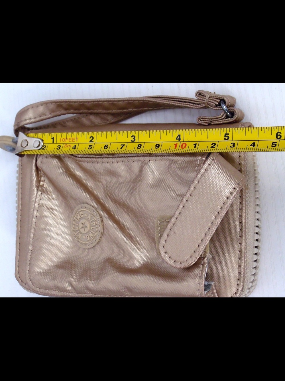 Kipling Bag Pouch Small Wristlet Metallic Rose Gold Case Women / Girls 4x5 - Picture 13 of 15
